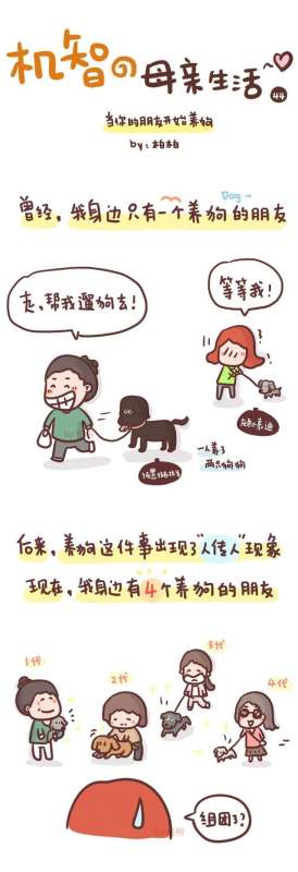 爸妈养狗漫画(中年老母亲养狗实录)